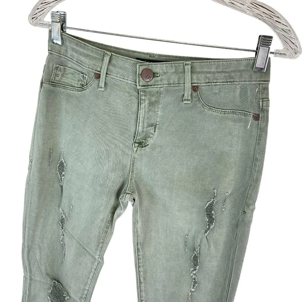Democracy Los Angeles Jeans Women's 26 Green Luxe Skinny Crop Stretch $84 Nwt - Picture 4 of 13